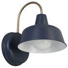 588277 Design House Mason Matte Navy And Gold Outdoor Wall Mount Barn Light