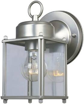 1161-pw Designers Fountain Porch Outdoor Wall Lantern Sconce 8in H Silver
