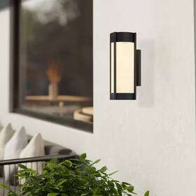 Designers Fountain 313018391382 Cedar Lane Matte Black Outdoor Line Voltage Hardwired Porch Light Wall Sconce Wi