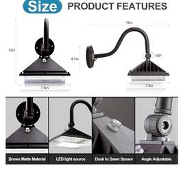 Howl02c Dewenwils 6new Pack Dusk To Dawn Gooseneck Led Barn Light Outdoor Lighting Fixtures Brown Howl02c Dewenwils 6new Pack Dusk To Dawn Gooseneck Led Barn Light Outdoor Lighting Fixtures Brown