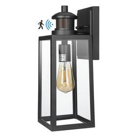 Howl07a1 Dewenwils 14.2 Inch Black Motion Sensing Dusk To Dawn Outdoor Hardwired Wall With