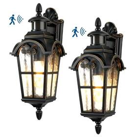 Howl07d Dewenwils 16.8 Inch Black Motion Sensing Dusk To Dawn Outdoor Hardwired Wall Lantern Scone Howl07d Dewenwils 16.8 Inch Black Motion Sensing Dusk To Dawn Outdoor Hardwired Wall Lantern Scone