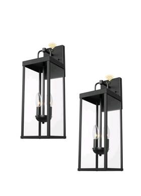 Ddrz008m-2 Diyel Dusk To Dawn Outdoor Wall Lantern 20 Inch Black Porch Light Bk