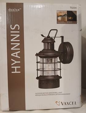 T0254 Dualux Outdoor Wall Light Black. Wet Rated / Photo Cell/motion. New. Ships Free