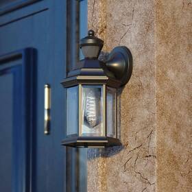 T0731 Dualux Auburn Aluminum 6.25 Inch W 1-light Black Motion Sensor Dusk To Dawn Outdoor Wall