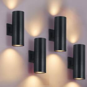 B128-030-02-bk Dujahmland Outdoor Wall Sconces 4 Pack Exterior Up And Down Lights Lamp