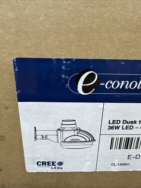 E-dd1l36c1 E-conolight Cool White 36w Led Dusk To Dawn Light Fixture 5000k E-dd1l36c1- New