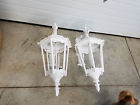 E108179 Vaxcel Luminaire White Aluminum Exterior Wall Light Pair Tall