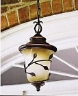 Fym1791am-2 Eastview 319376 Scroll Porch Fixture Amber Glass Allen Roth Exterior Outdoor Pendant