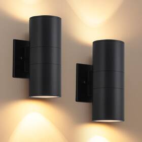 Easyusahome 612715051910 2 Pack Outdoor Wall Light Exterior Sconce Up And Down Black Waterpr