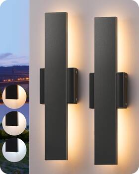 Bd050 Edishine 15.7 Inch Wall Sconce Black Outdoor Led Lights Dimmable Waterproof Pack-2 Bd050 Edishine 15.7 Inch Wall Sconce Black Outdoor Led Lights Dimmable Waterproof Pack-2