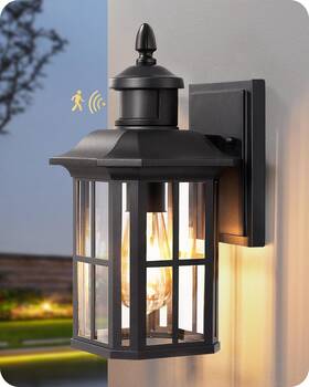Howl07 Edishine Motion Sensor Outdoor Wall Light Dusk To Dawn Front Porch Fixtur