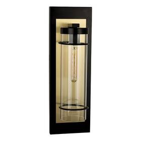 206295a Eglo Colantro 28 Inch Tall Outdoor Wall Sconce - Matte Black / Brushed Gold