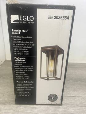 Eglo E-walk O03 Ca Walker Hill 1 Light 5 Inch W Outdoor Flush Mount