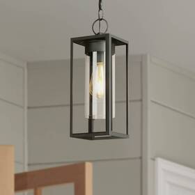 203664a Eglo Lighting Walker Hill 14 1/2 Inch H Matte Black Outdoor Hanging Light