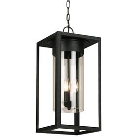 203669a Eglo Lighting Walker Hill 20 3/4 Inch High Matte Black Outdoor Hanging Light