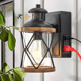 Ejerlya 768459107632 Dusk To Dawn Motion Sensor Outdoor Porch Light With Gfci Outlet 3 Lighting Modes Ejerlya 768459107632 Dusk To Dawn Motion Sensor Outdoor Porch Light With Gfci Outlet 3 Lighting Modes