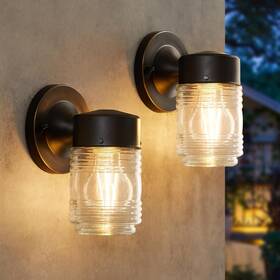 Ejiaxin 445045076079 2 Pack Outdoor Wall Lantern Exterior Waterproof Sconce Light Fixtures Bl