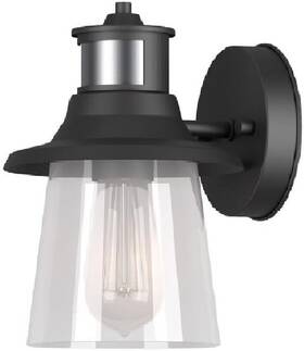 32982 Electric 1-light Motion Sensor Wall Sconce Outdoor Matte Black Clear Se