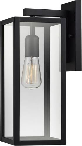 44176 Electric 1-light Outdoor/indoor Wall Sconce Matte Black Finish Clear Gla