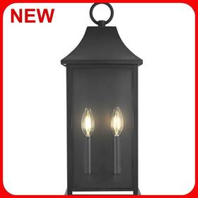 Elegant Lighting 196683031711 Shepard 2 Light 20.5 Inch Black Outdoor Wall Sconce R31