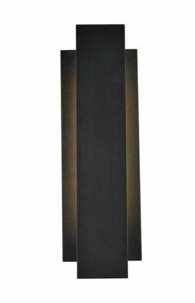 Ldod4005bk Elegant Lighting Black Modern Outdoor Led Porch Patio Walkway Wall Sconce Exterior Light 17 Inch