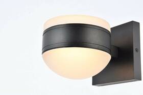 Ldod4017bk Elegant Lighting Black Modern Up Down 2 Light Outdoor Led Porch Patio Walkway Wall Sconce Fixture