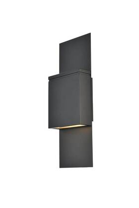 Ldod4024bk Elegant Lighting Ldod4024 Raine 17 Inch Tall Led Outdoor Wall Sconce - Black