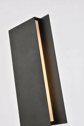 Ldod4033bk Elegant Lighting Black Modern Outdoor Led Porch Patio Walkway Wall Sconce Exterior Light 12 Inch
