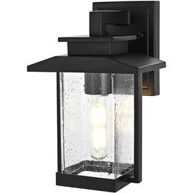 Od317w12bk Elegant Lighting Wall Sconce Light Fixture Outdoor Seedy Glass Exterior Porch Patio 12 Inch