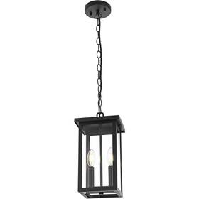 Od324h14bk Elegant Lighting Chandelier 2 Light Fixture Outdoor Exterior Porch Walkway Hanging Lantern Lamp