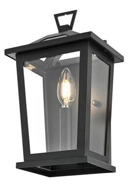 Od331w12bk Elegant Lighting Outdoor Wall Sconce Light Fixture Clear Glass Exterior Porch Walkway Lantern 12 Inch