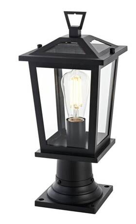 Od332p17bk Elegant Lighting Outdoor Pole Light Fixture Porch Patio Walkway Clear Glass Exterior Post 16.5 Inch