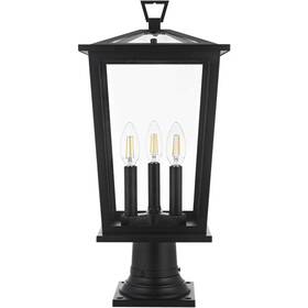 Od332p21bk Elegant Lighting Pole Light Fixture Outdoor Porch Walkway Patio Large Glass Exterior Post 20.5 Inch