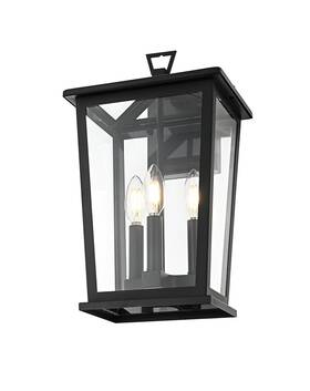 Od333w16bk Elegant Lighting Od333w16 Berks 3 Light 16 Inch Tall Outdoor Wall - Black Od333w16bk Elegant Lighting Od333w16 Berks 3 Light 16 Inch Tall Outdoor Wall - Black