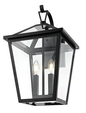 Od334w20bk Elegant Lighting Outdoor Wall Sconce Light Fixture Large Glass Black Porch Walkway Lantern 20 Inch