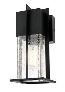Od340w12bk Elegant Lighting Outdoor Wall Sconce Light Fixture Seedy Glass Exterior Porch Patio Walkway 11.5 Inch