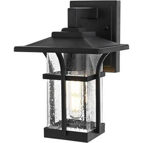 Od345w11bk Elegant Lighting Outdoor Wall Sconce Light Fixture Seedy Glass Exterior Porch Walkway Lantern 11 Inch
