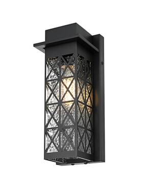 Od361w13bk Elegant Lighting Od361w13 Wildey 13 Inch Tall Outdoor Wall Sconce - Black