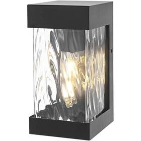Od372w9bk Elegant Lighting Outdoor Wall Sconce 1 Light Fixture Wavy Glass Exterior Porch Walkway Patio 9 Inch