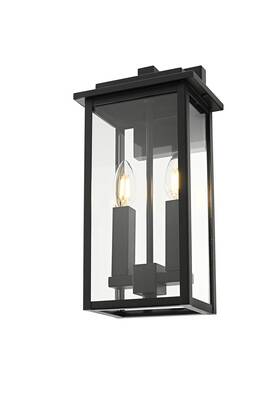 Od501w15bk Elegant Lighting Od501w15 Kaysen 2 Light 15 Inch Tall Outdoor Wall - Black Od501w15bk Elegant Lighting Od501w15 Kaysen 2 Light 15 Inch Tall Outdoor Wall - Black