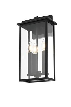 Od501w18bk Elegant Lighting Od501w18 Kaysen 3 Light 18 Inch Tall Outdoor Wall - Black Od501w18bk Elegant Lighting Od501w18 Kaysen 3 Light 18 Inch Tall Outdoor Wall - Black