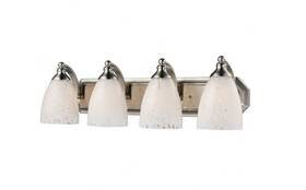 570-4n-sw Elk Lighting 4 Light 27 Inch Vanity Fixture Colorful Glass Shade Satin Ni