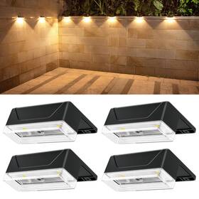 Ellasay 618337388380 Solar Fence Lights Outdoor 8 Lighting Modes With Rgb Powered Deck Ligh