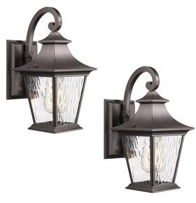 Xn17w-m-sw-bk Emliviar Outdoor Porch/sconce Light Waterproof Wall With Water Ripple Glass #24