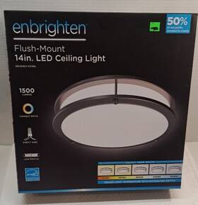 990001741 Enbrighten Double Ring Flush Mount Light Fixture 14 Inches