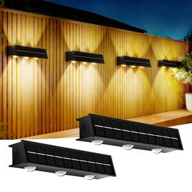 Eontim 659381301642 Solar Fence Light 2 Pack Up/down Powered Bright Warm Whit