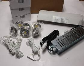 59379842 Exista 6x Round Led Spot Light Fixture With Ballast Power Supply