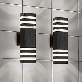 Faishilan 726954039179 2 Pack Led Square Up And Down Outdoor Wall Lights 3-layer Aluminum