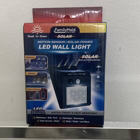 52015 Familymaid Solar Led Outdoor Wall Light Motion Sensor Dusk-to-dawn Black 52015 Familymaid Solar Led Outdoor Wall Light Motion Sensor Dusk-to-dawn Black
